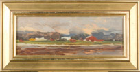 90-tallet, 33 x 13 cm, Olje på plate, usignert