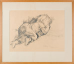 1973, 68 x 57 cm, Blyanttegning på tonet papir